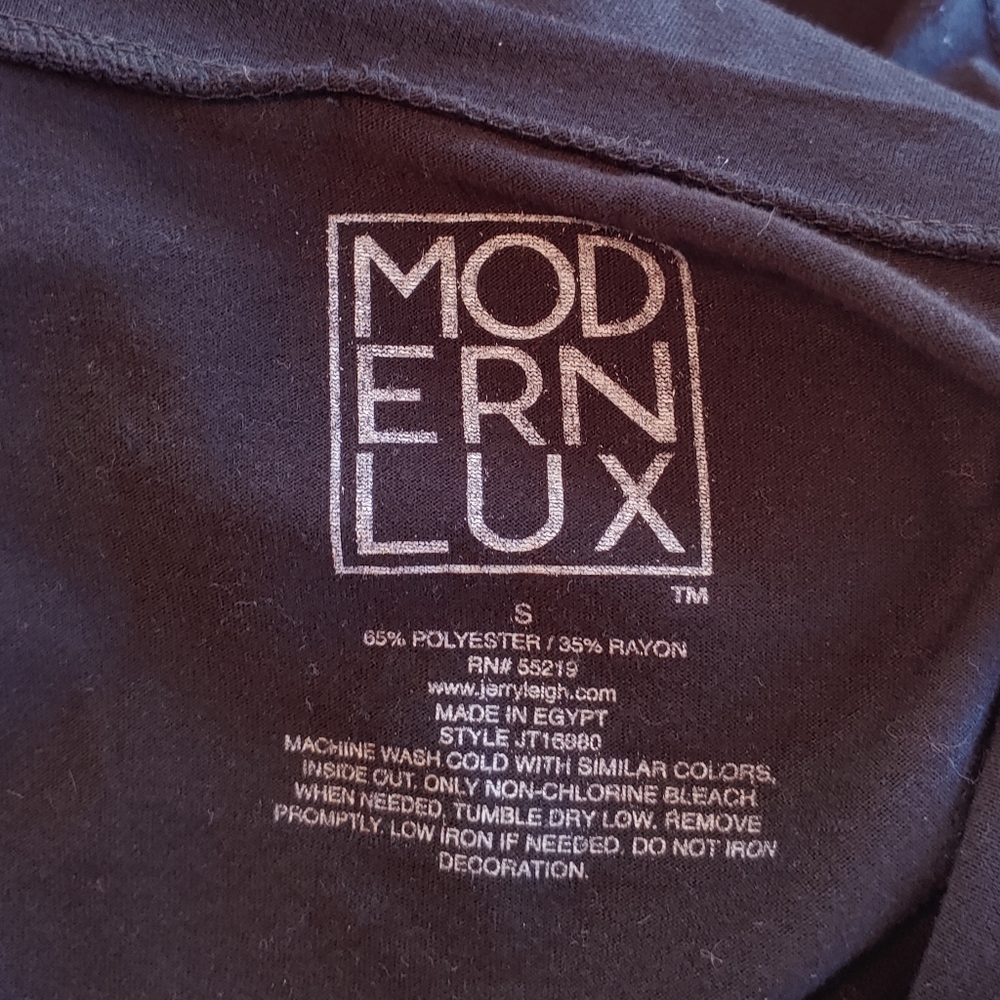 SEE NEW LISTING Modern Lux Shortsleeve Shirt Women Do It  Black Size Small - Picture 3 of 3